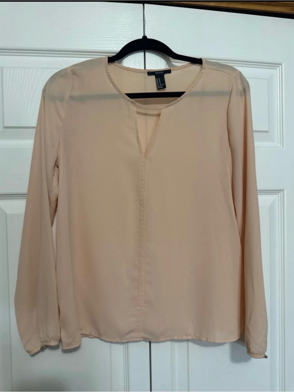 Light Pink Long-Sleeve Women's Blouse